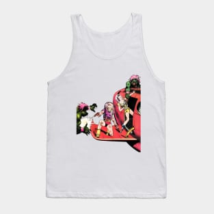 Extraterrestres Nave Espacial Astronautas Futuro Retro Comic Tank Top